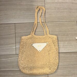 Woven Straw Tote Bag in Natural